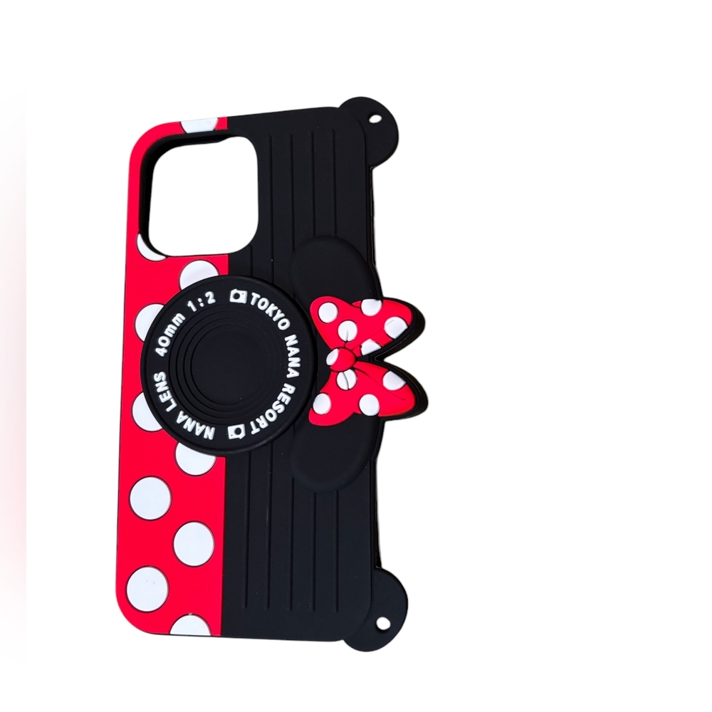 Tokyo Mana Resort Red and Black Polka Dot Phone Case with Strap